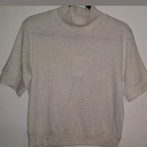 SYNERGY ORGANIC COTTON IVORY SHORT SLEEVE TOP